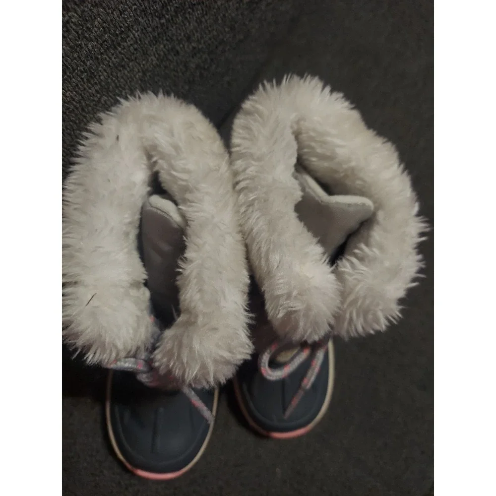 Carter's  Kids Vermont Winter Rain Snow Boots w  Faux  Fur Pink & Gray Size 8